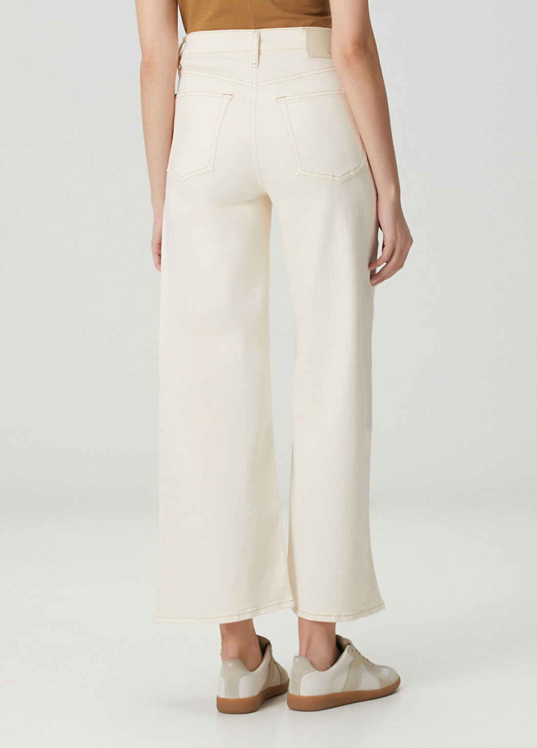 Rag&Bone Sofie Wide Leg Ekru Jean Pantolon görsel 4