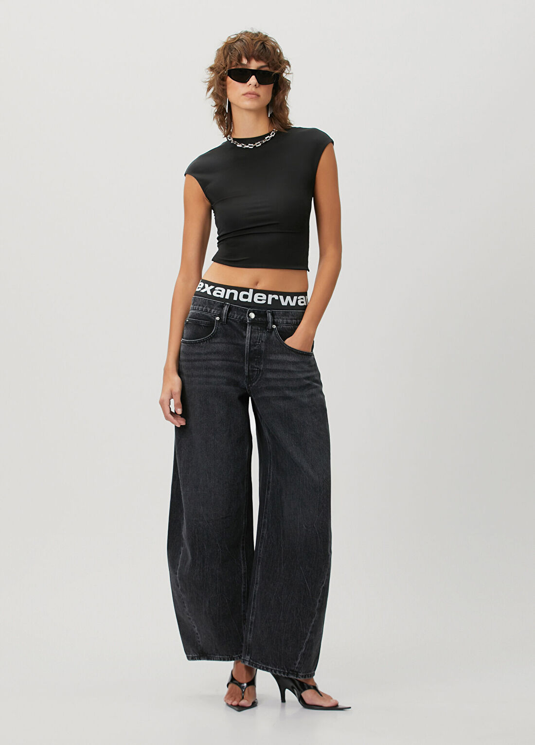 Alexander Wang Loose Fit Koyu Gri Jean Pantolon