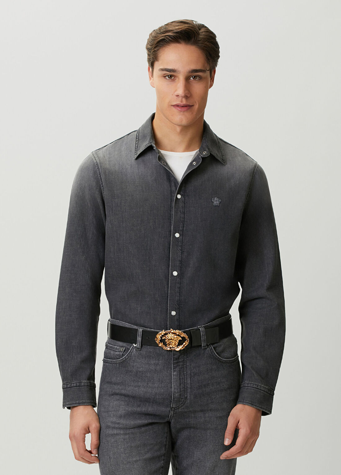 Versace Siyah Denim Gömlek