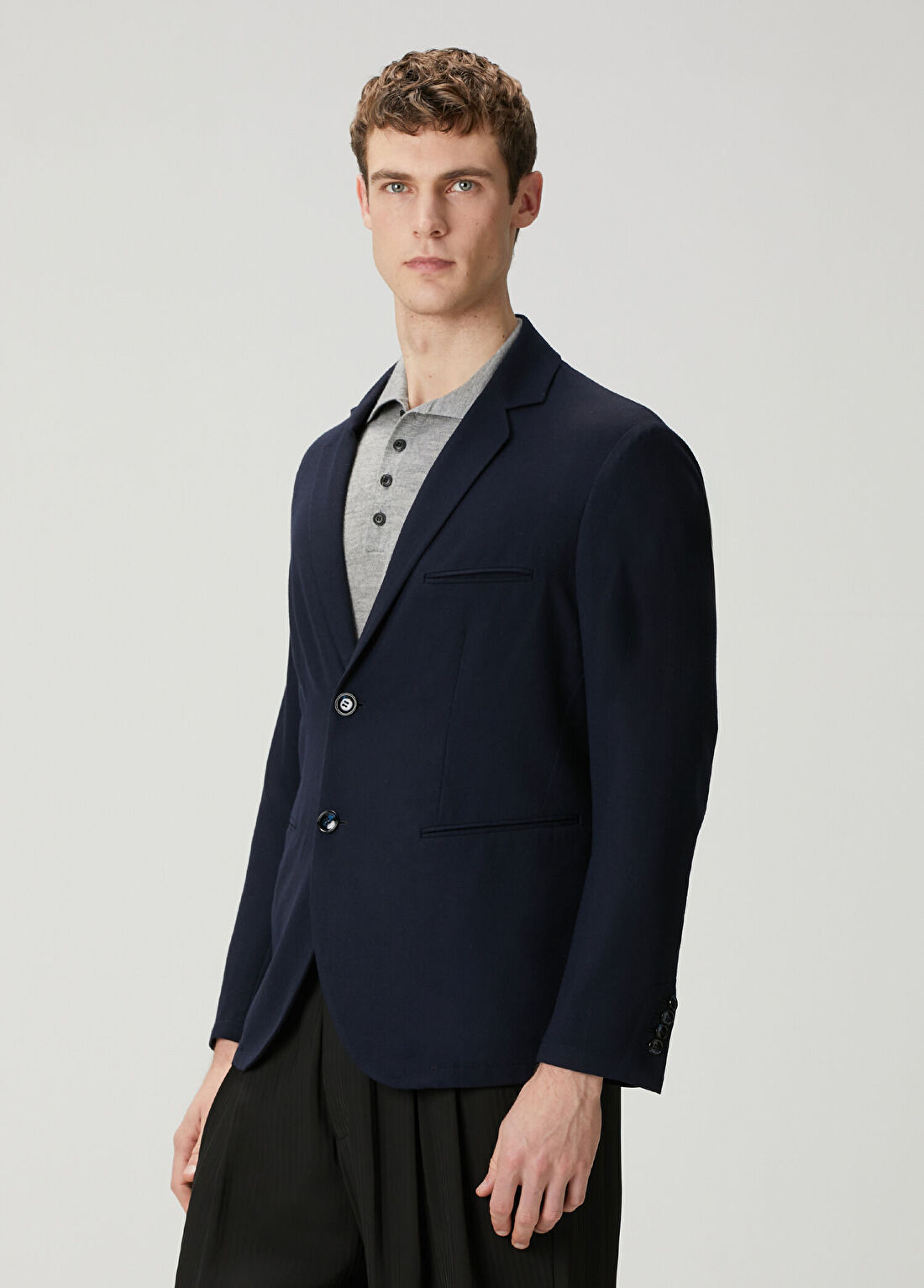 Giorgio Armani Lacivert Yün Ceket görsel 3