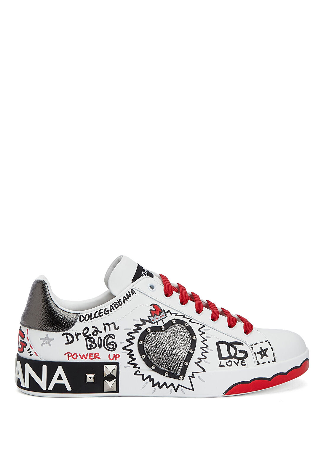 Dolce&Gabbana Portofino Kırmızı Beyaz Erkek Deri Sneaker