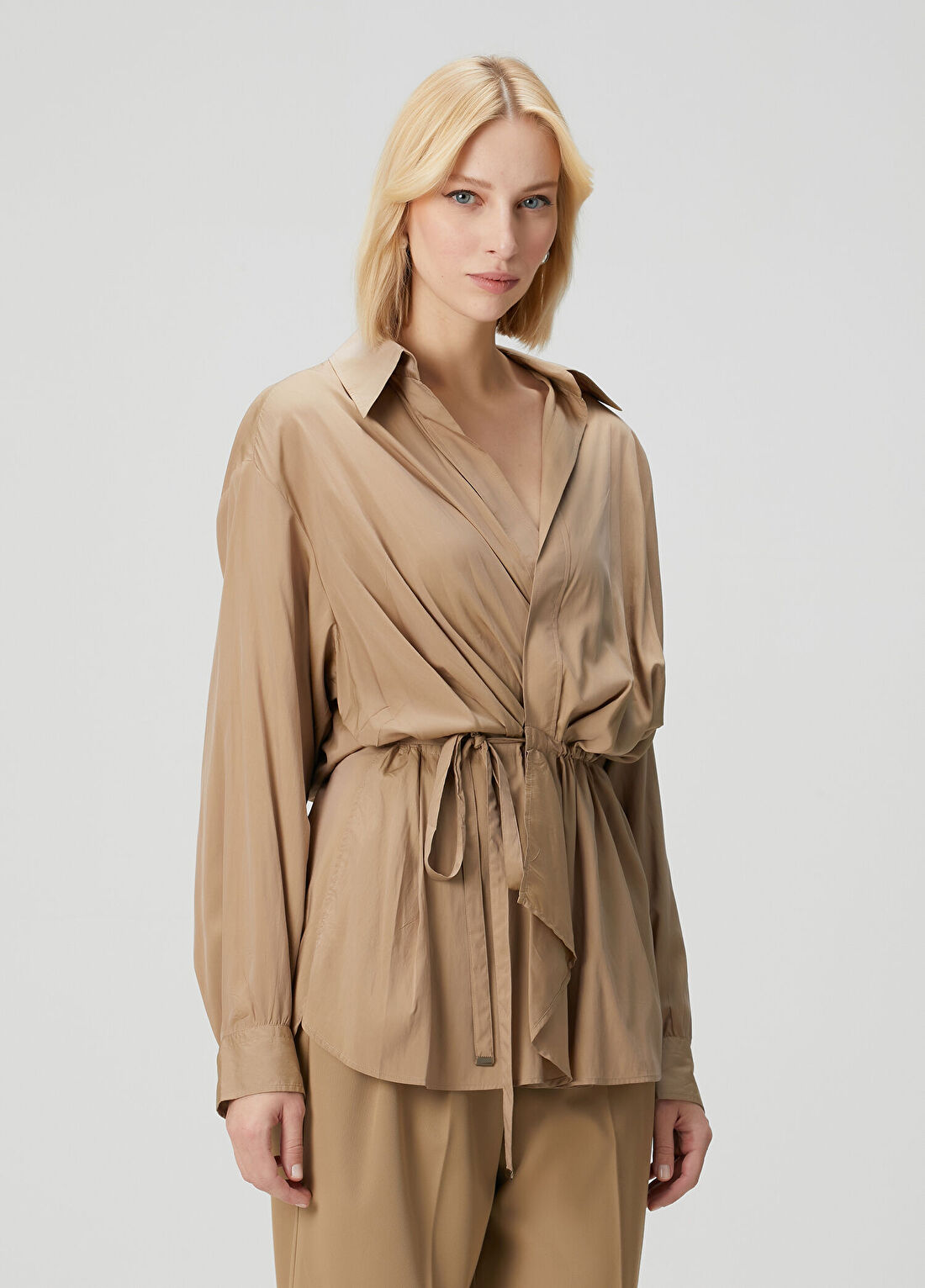 Isabel Marant Keren Haki Büzgülü Gömlek görsel 3