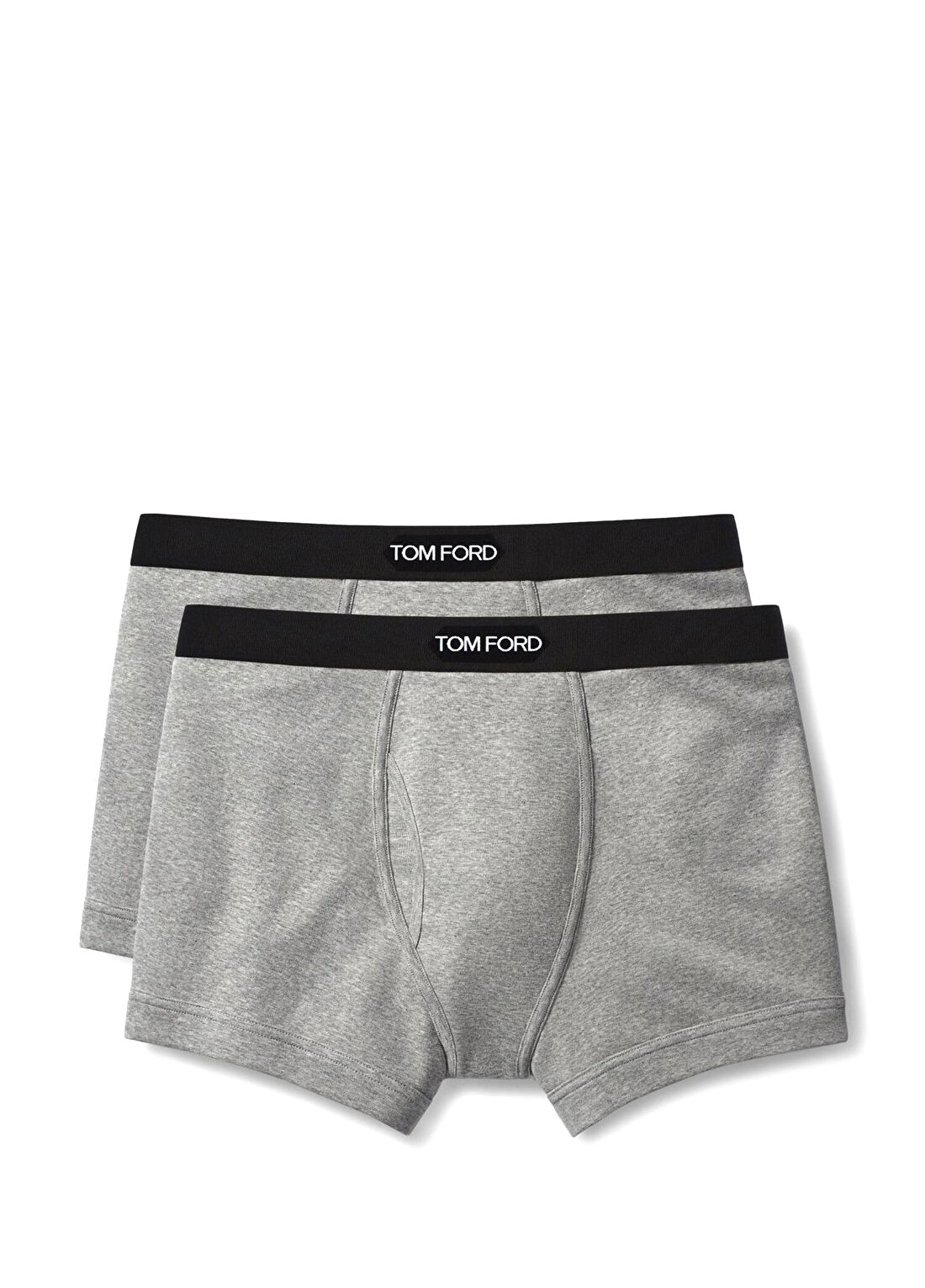 Tom Ford Gri 2li Logo Bantlı Boxer Set