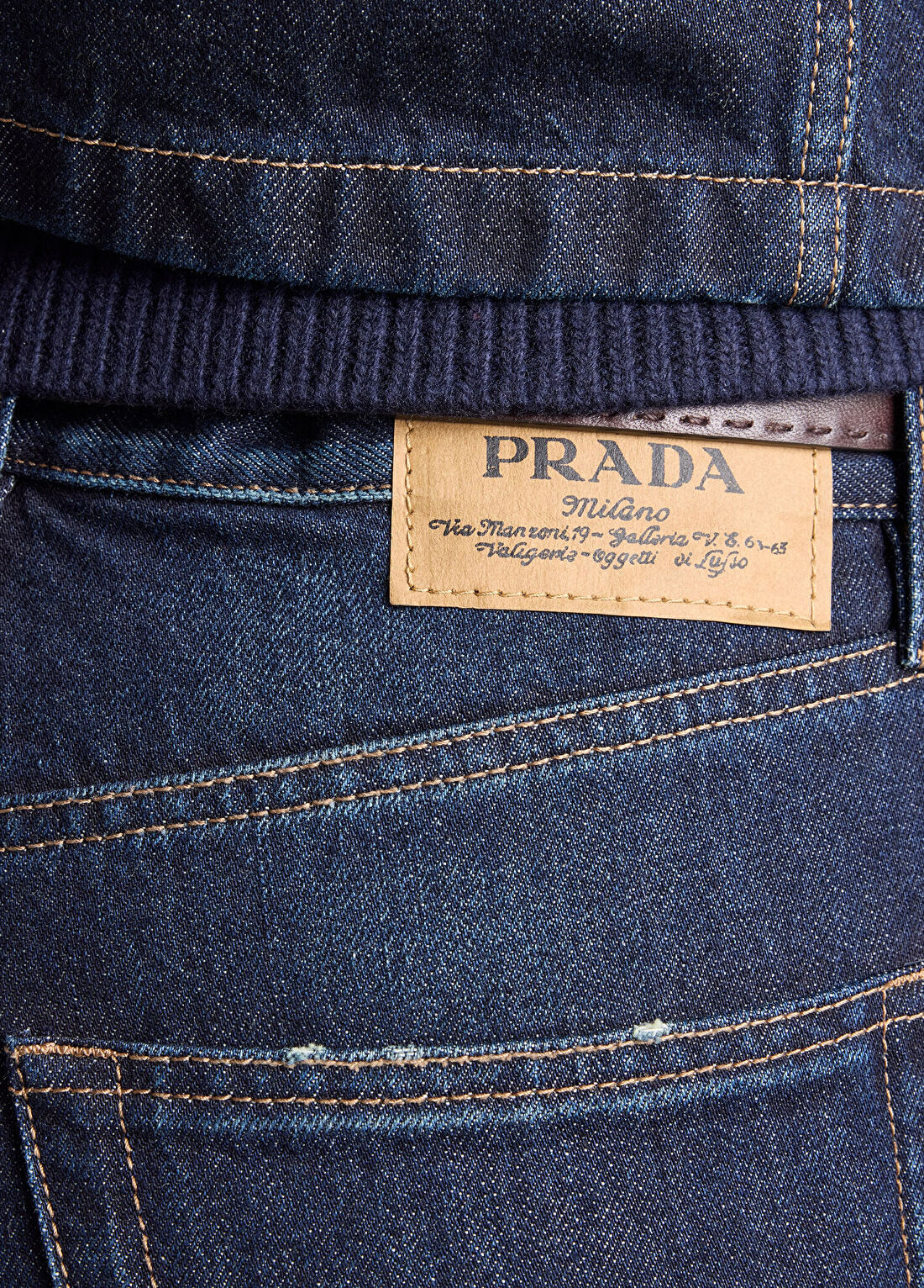 Prada Mavi Denim Kadın Jean Pantolon görsel 4