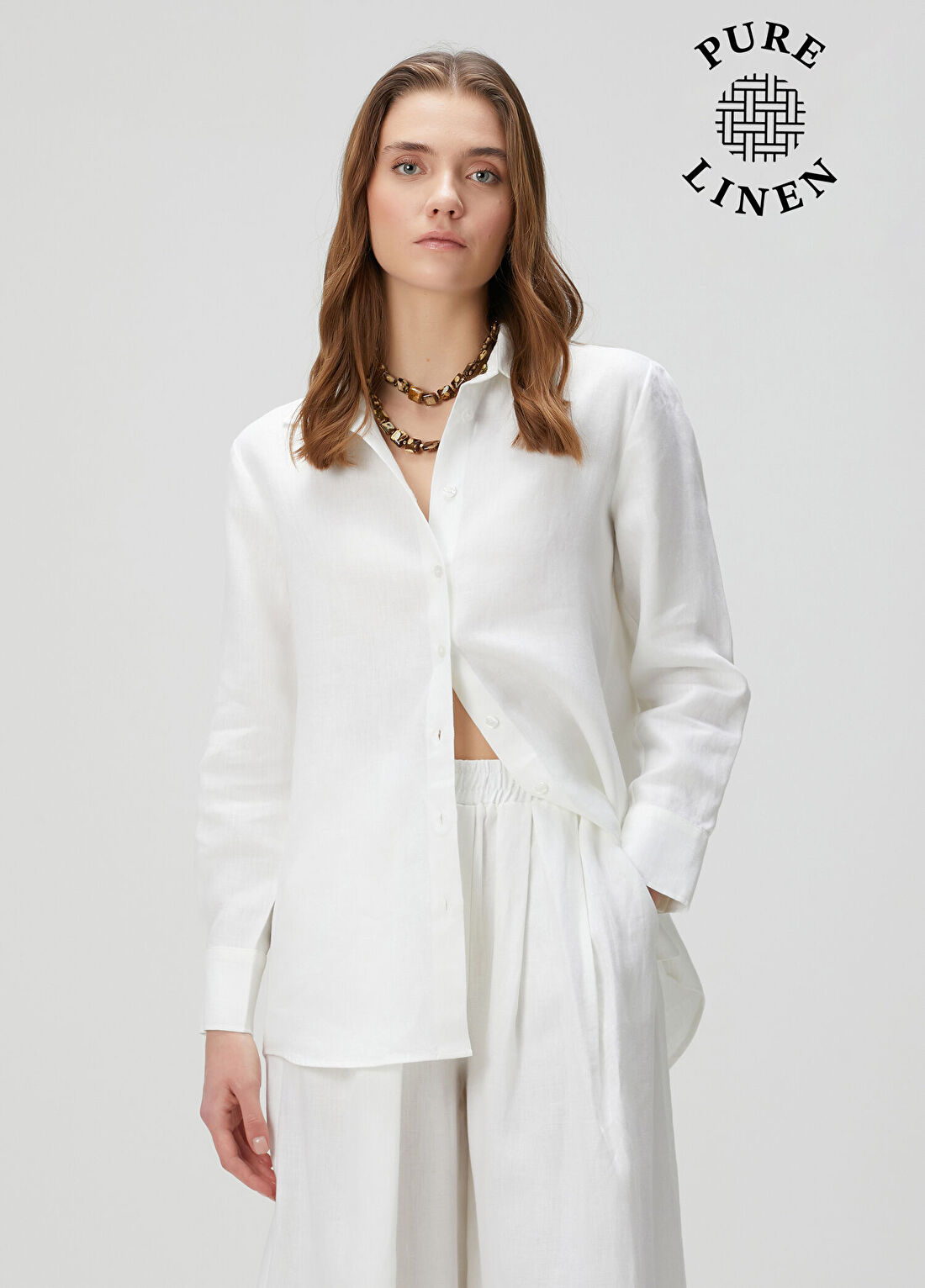 Beymen Collection Beyaz Keten Gömlek