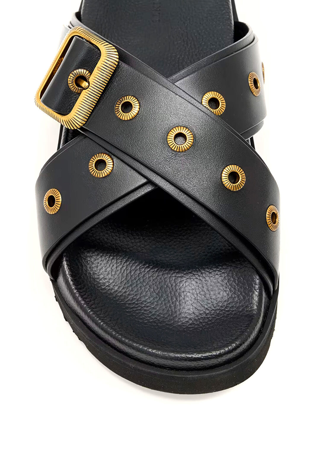 AllSaints Siyah Kadın Deri Terlik görsel 4