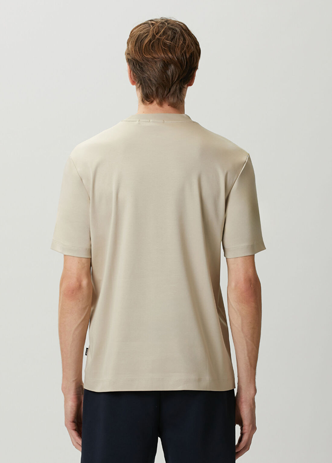 Boss Bej Logo Detaylı T-shirt görsel 4