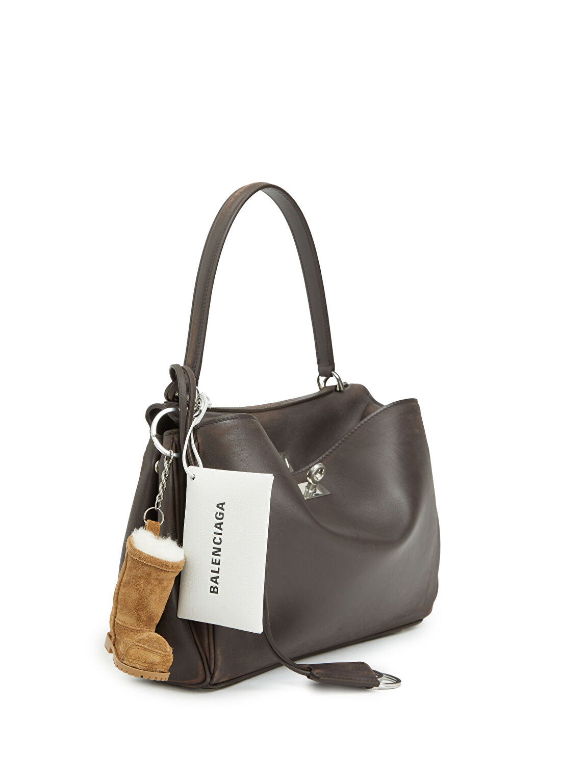 Balenciaga Rodeo Small Koyu Kahverengi Kadın Deri El Çantası görsel 3