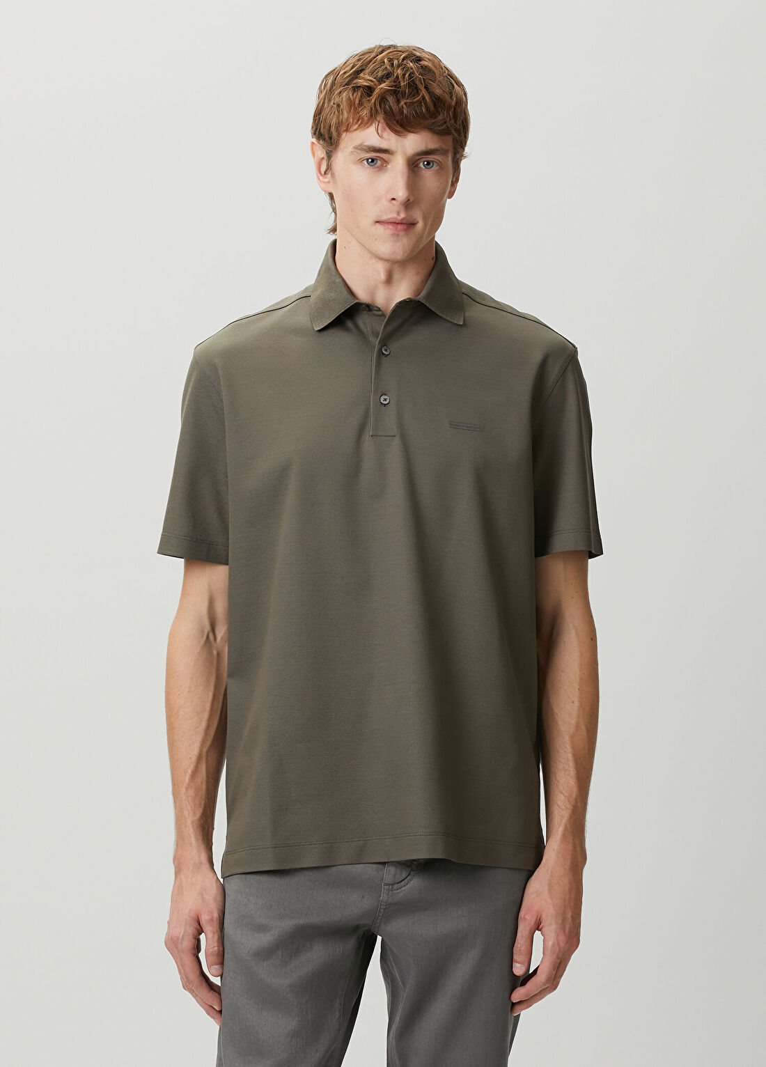 Zegna Kahverengi Polo Yaka T-shirt