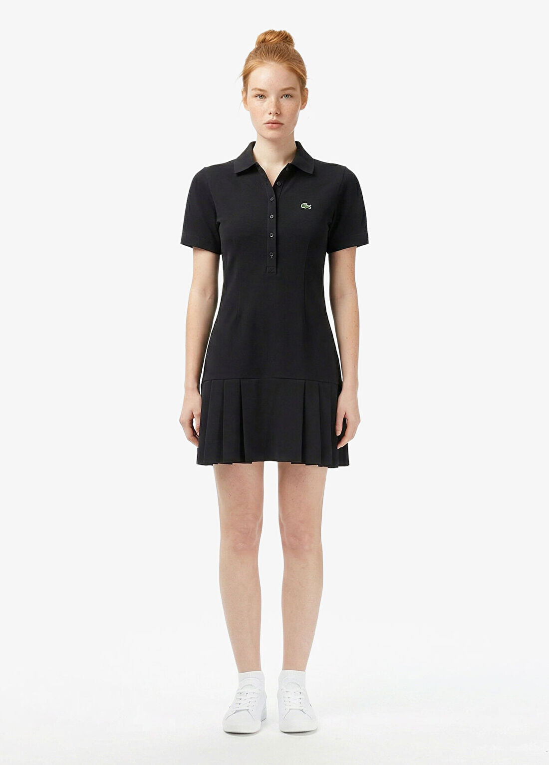 Lacoste Siyah Classic Fit Kısa Kollu Polo Yaka Kadın Elbise görsel 4