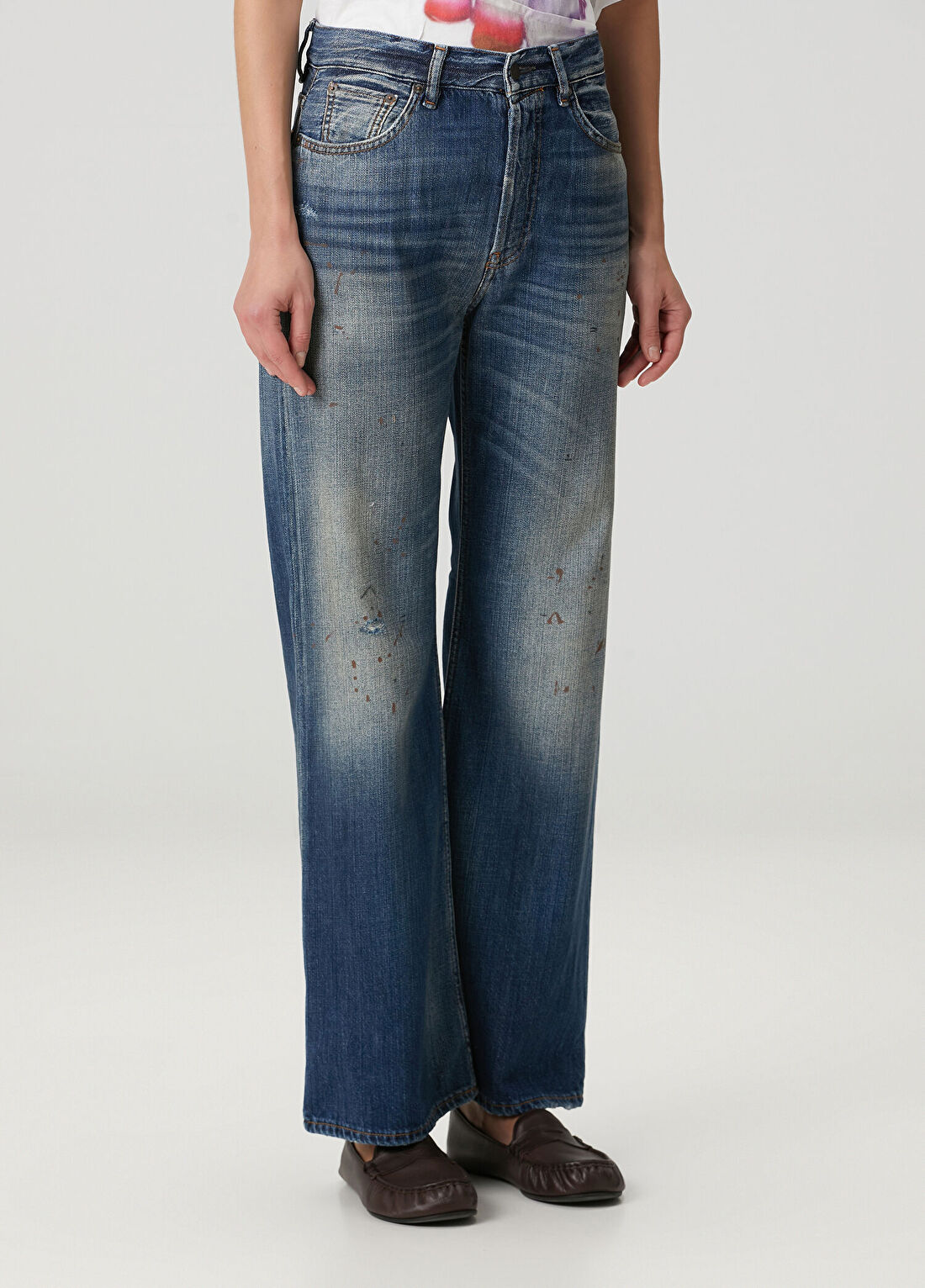 Acne Studios Regular Fit Mavi Jean Pantolon görsel 3