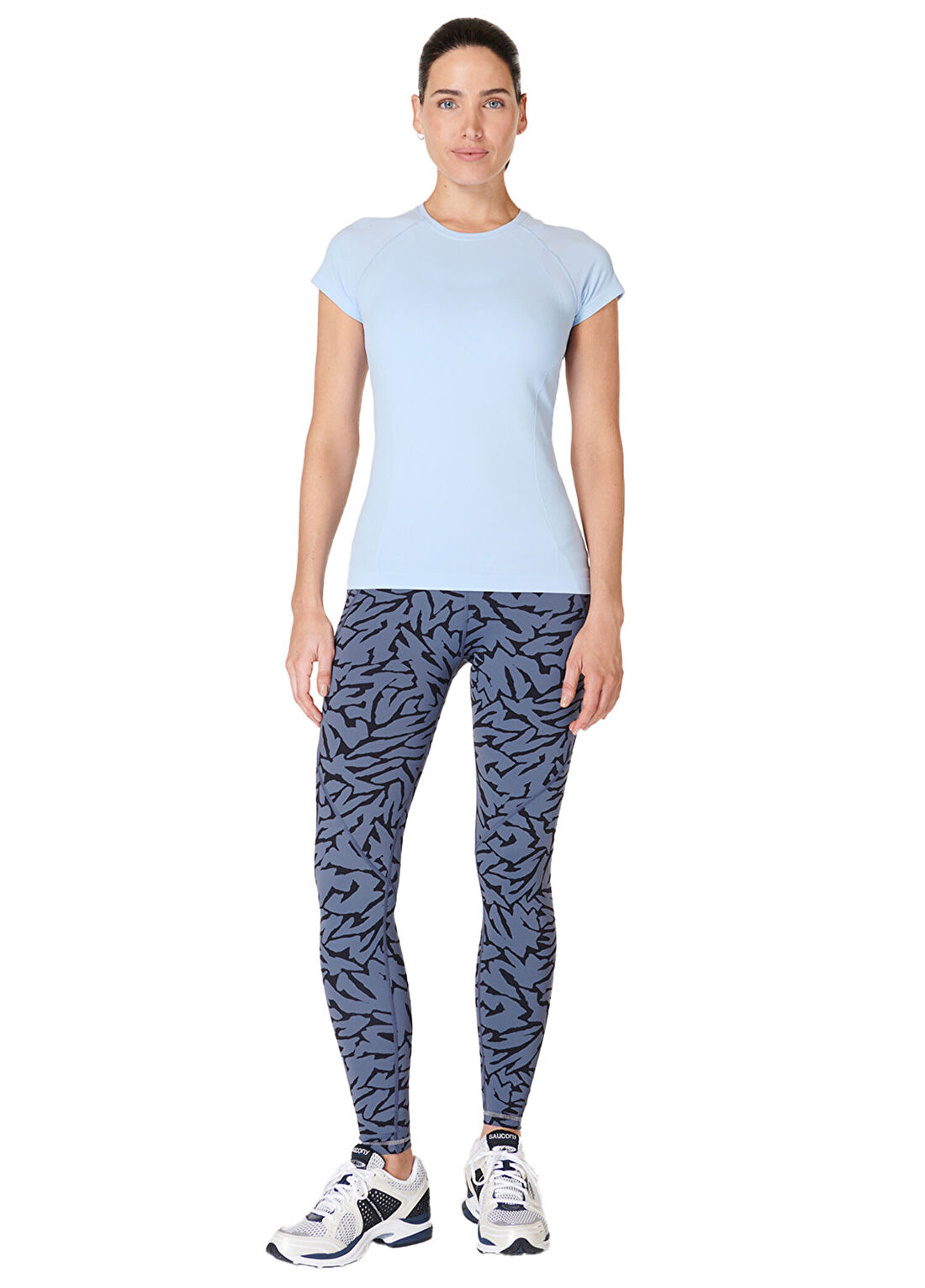Sweaty Betty Athlete Seamless Workout Mavi Kadın Spor Tshirt görsel 3