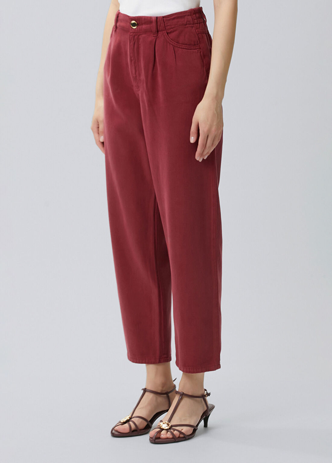 Network Vişne Tencel Karışımlı Casual Pantolon görsel 2