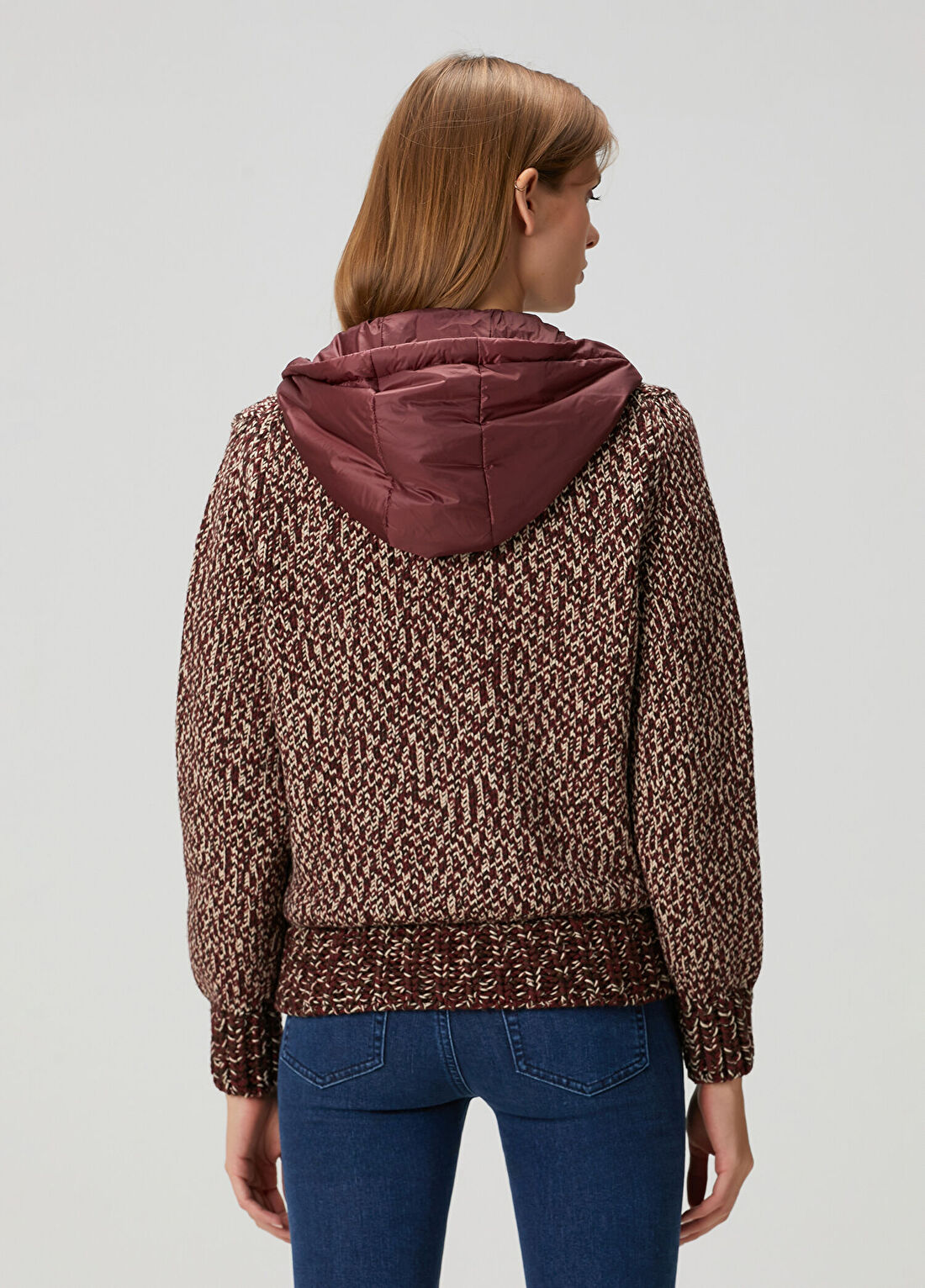 Moncler Bordo Kapüşonlu Yün Hırka görsel 4