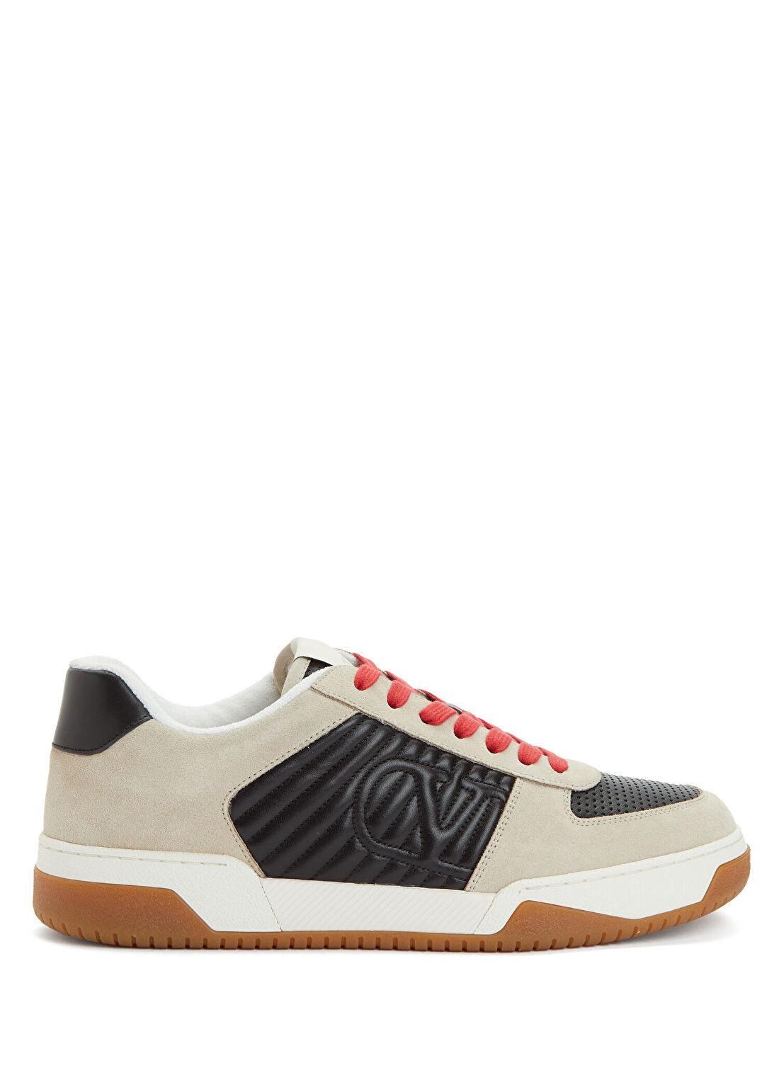 Valentino Garavani Bej Siyah Erkek Deri Sneaker