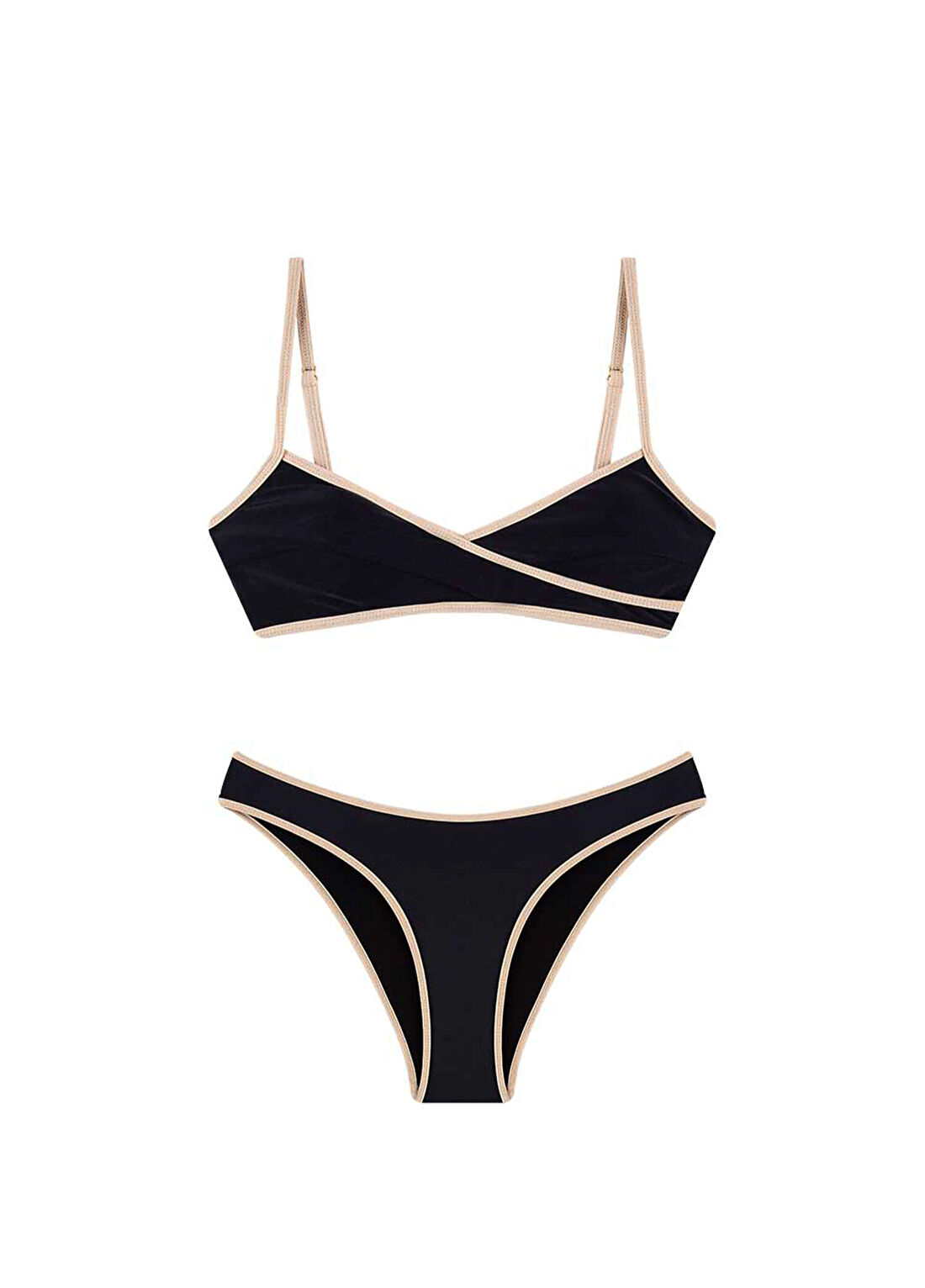 Bia Swimwear Dena Black Çapraz Biyeli Askılı Kadın Bikini Takımı