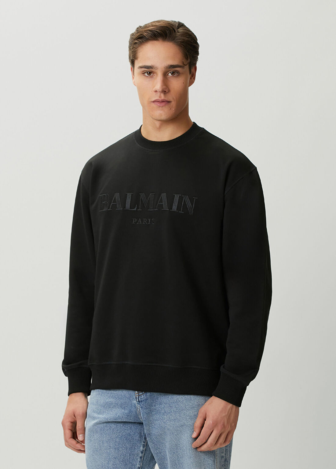 Balmain Siyah Logo Nakışlı Sweatshirt görsel 3