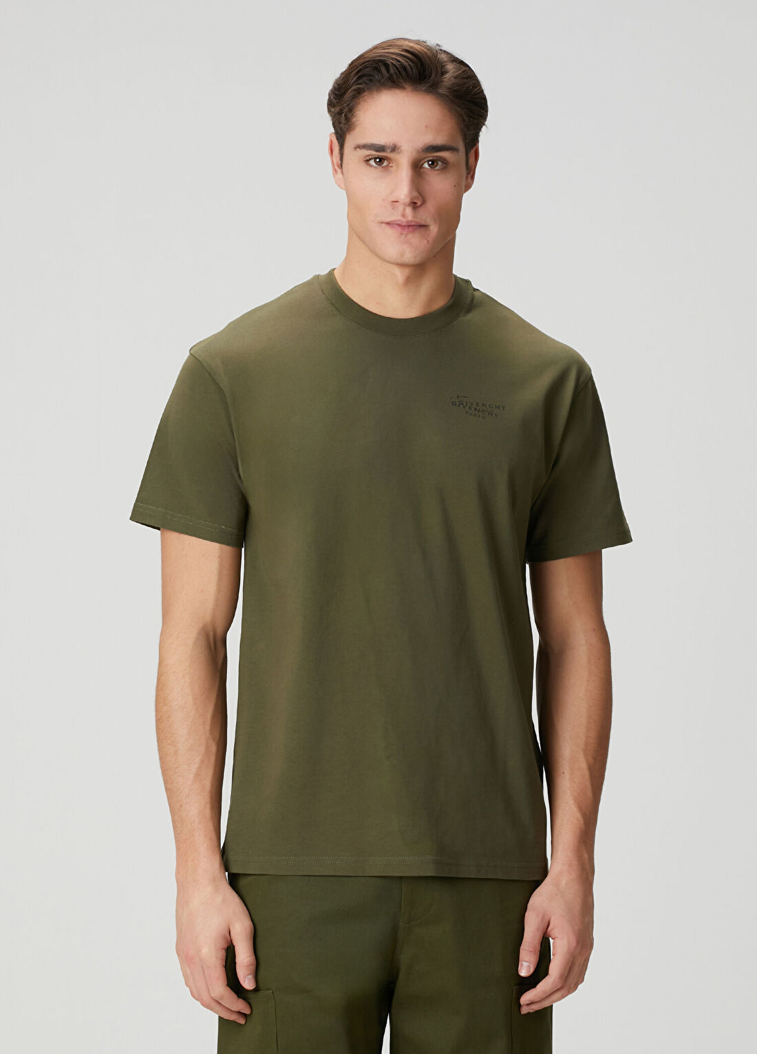 Givenchy Haki Logo Baskılı T-shirt