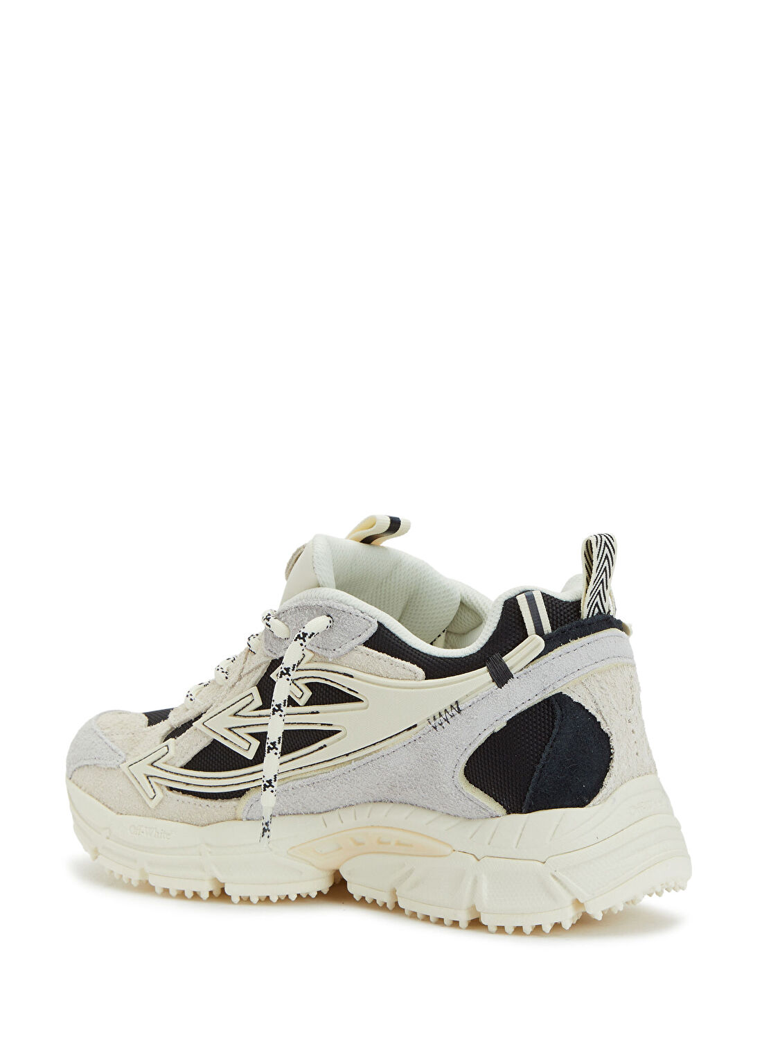 Off-White Be Right Back Siyah Beyaz Erkek Deri Sneaker görsel 3