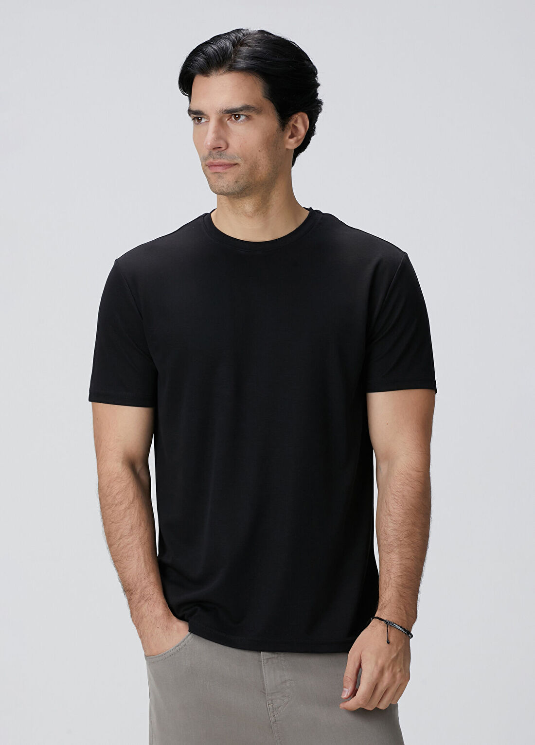 Network Siyah Basic T-shirt görsel 3