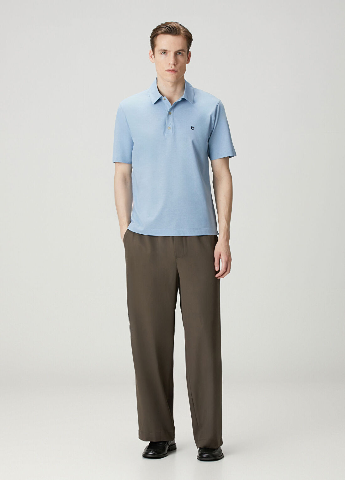 Ferragamo Mavi Polo Yaka T-shirt görsel 2
