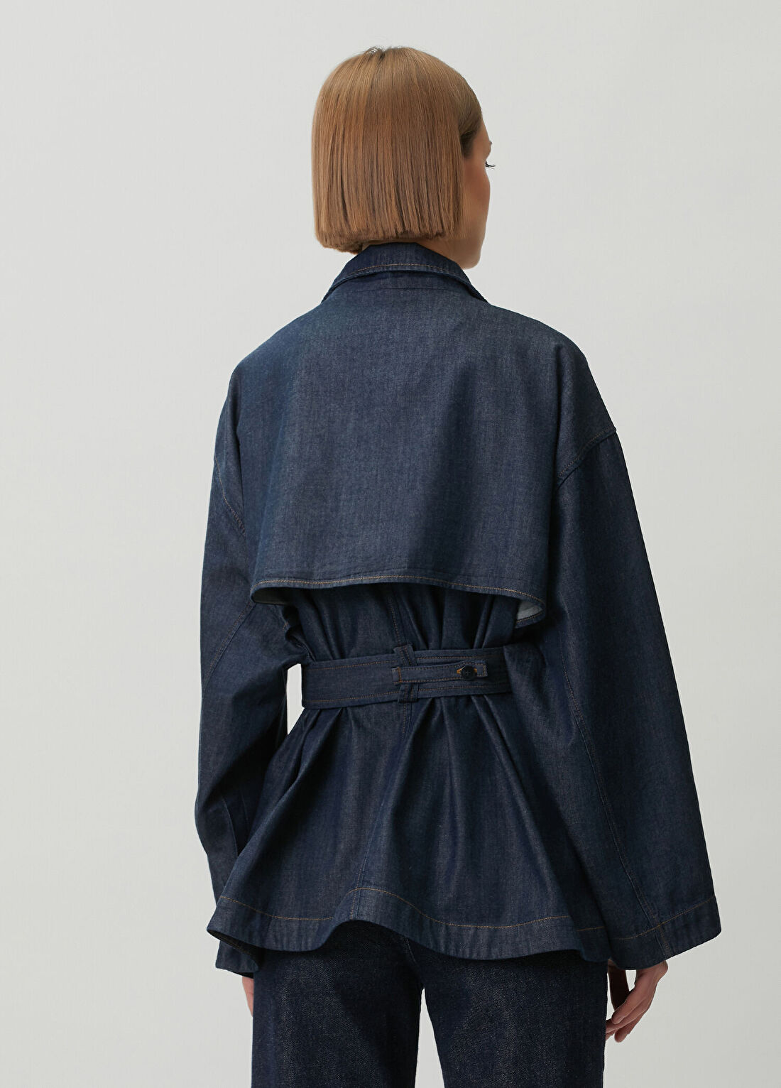 Frame Denim Koyu Lacivert Denim Ceket görsel 4