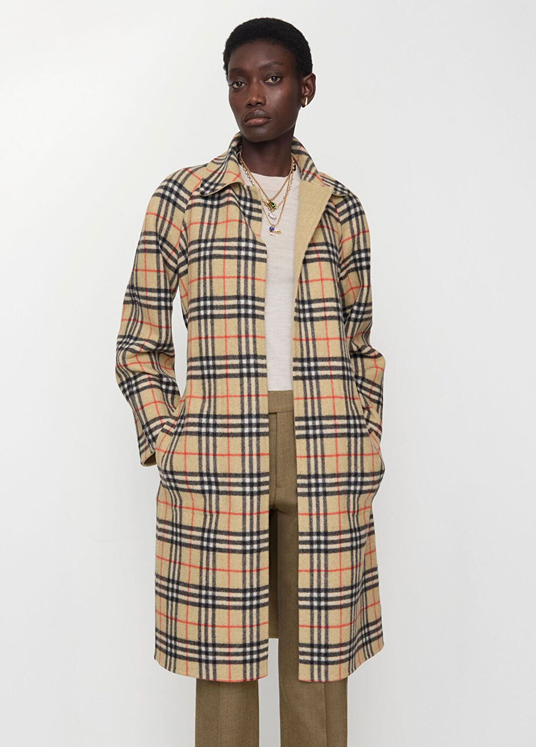 Burberry Tunbridge Bej Yün Kadın Kaban görsel 4