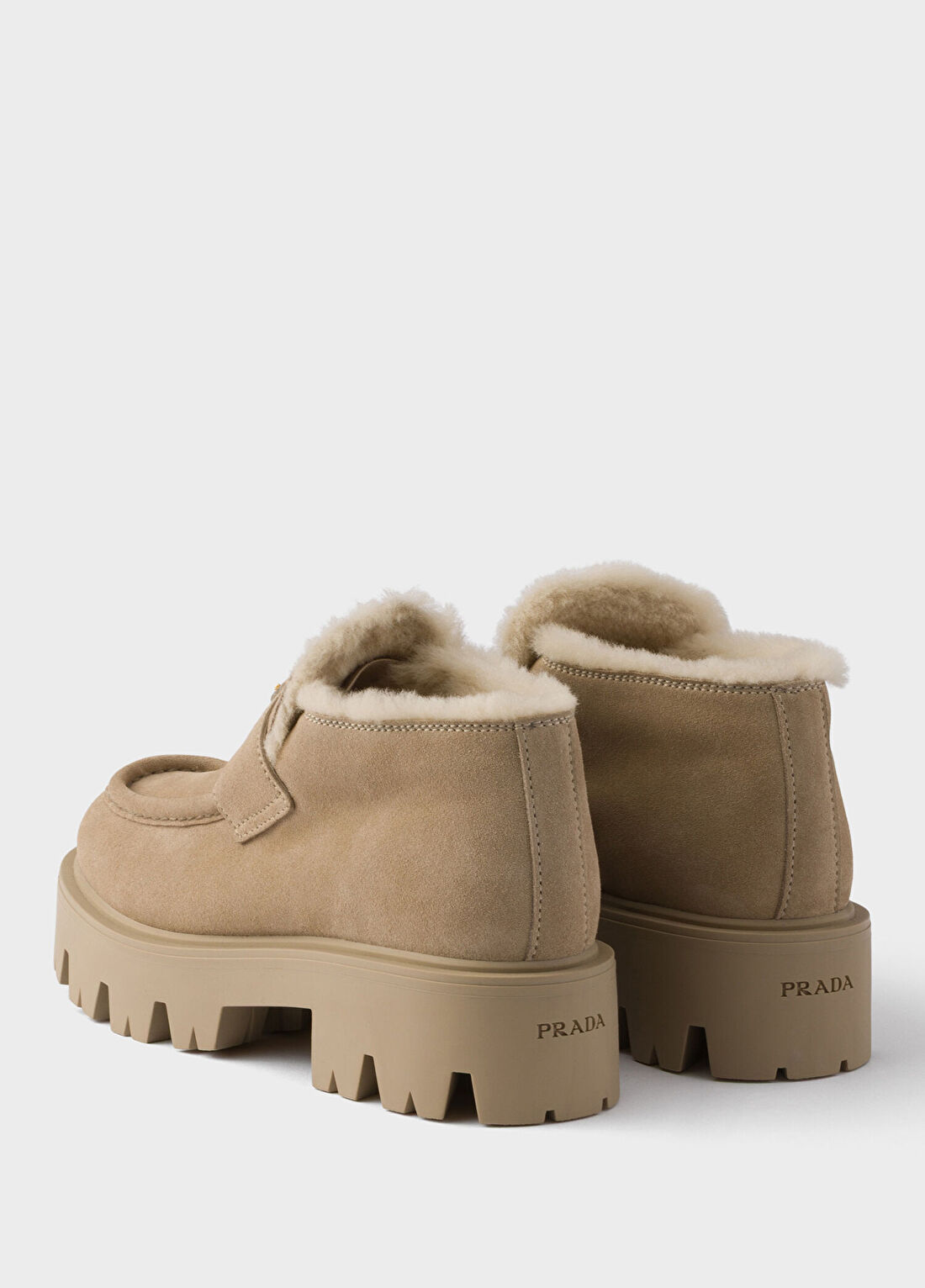 Prada Naturel Süet Kadın Loafer görsel 4