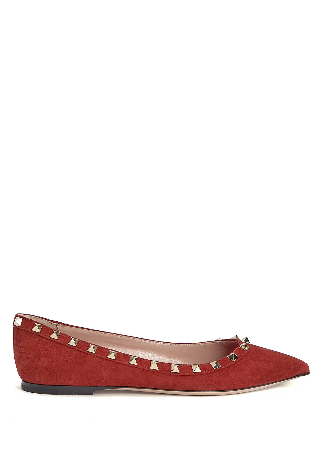 Valentino Garavani Rockstud Kırmızı Süet Babet