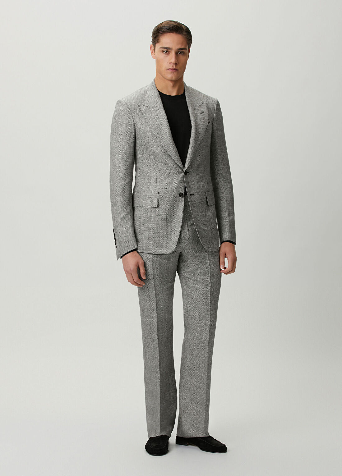 Tom Ford Siyah Beyaz Balıksırtı Desenli Pantolon