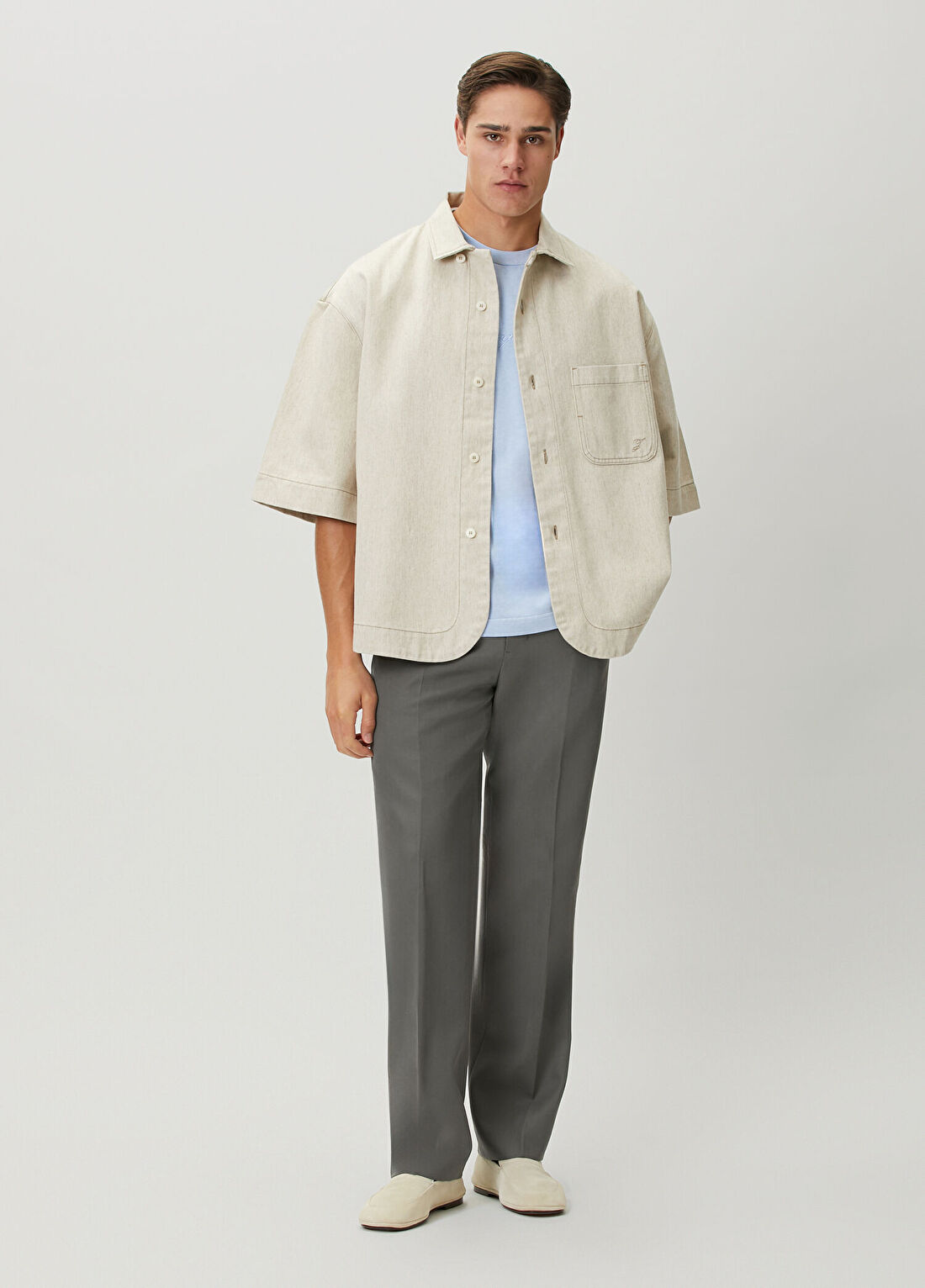 Jacquemus Bej Kısa Kollu Gömlek