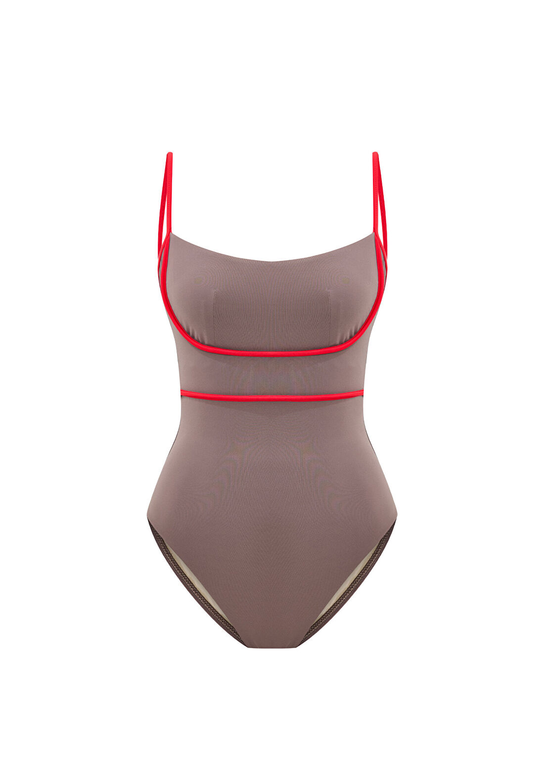 Bia Swimwear Calyma Grey Şerit Biyeli Askılı Kadın Mayo