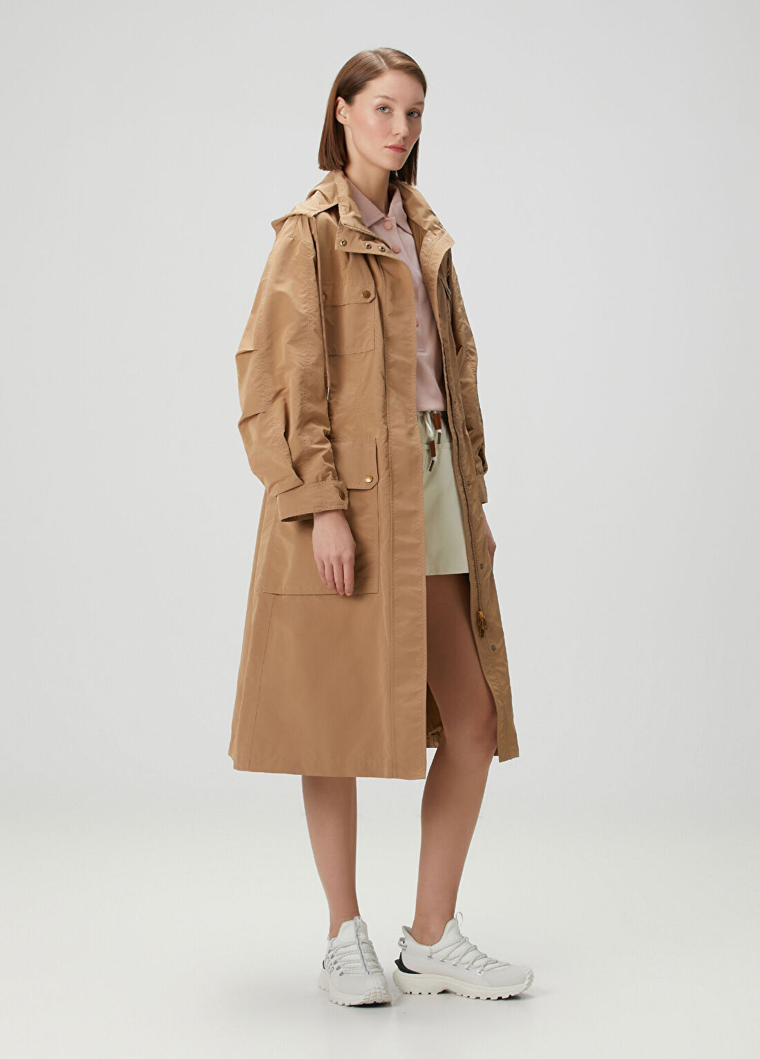 Moncler Camel Kapüşonlu Parka görsel 2
