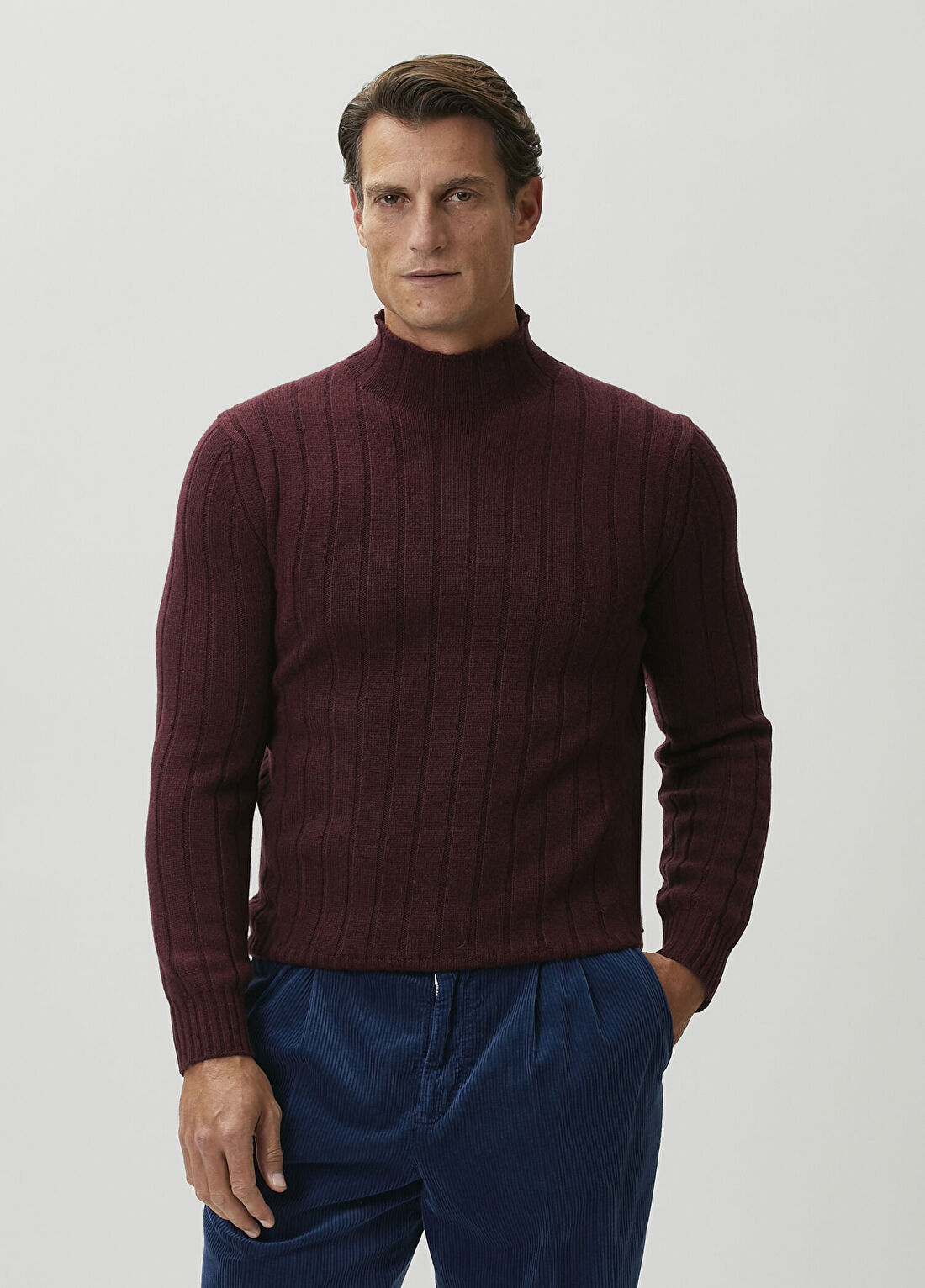 Brunello Cucinelli Bordo Kaşmir Kazak