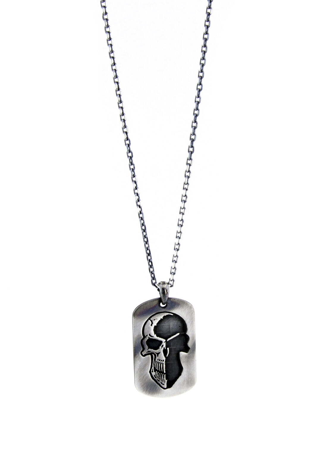 Kayra Khan Skull Tag Gümüş Erkek Kolye