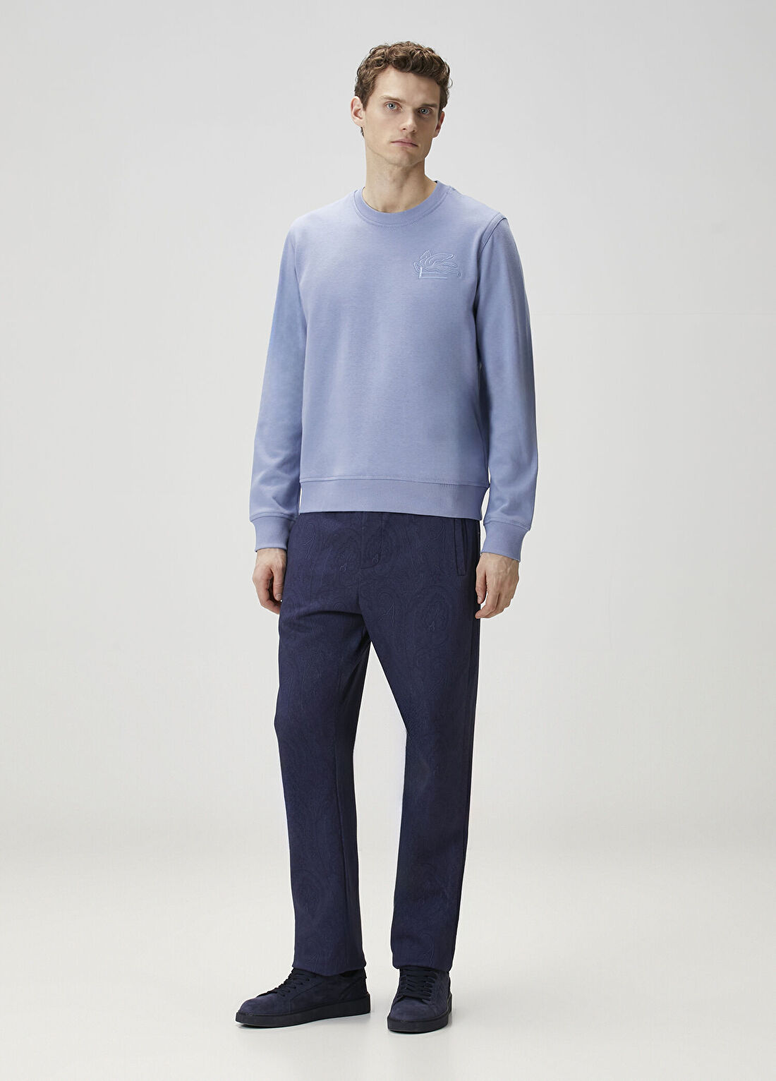 Etro Mavi Logo Nakışlı Sweatshirt görsel 2