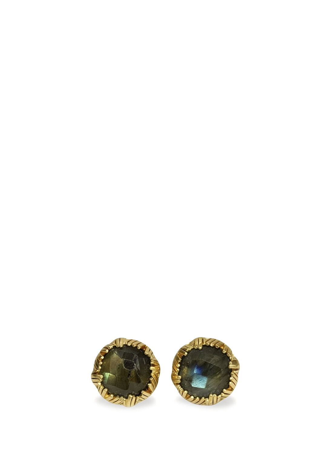La Pluie Lunara Noire Earrings Labradorit 22 Ayar Altın Kaplama Kadın Küpe