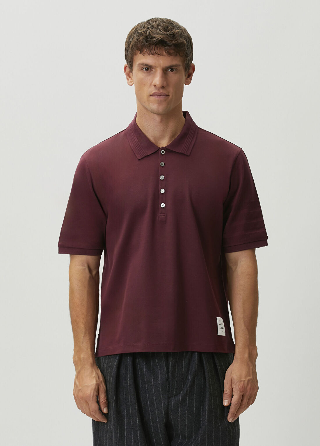 Thom Browne Bordo Polo Yaka T-shirt