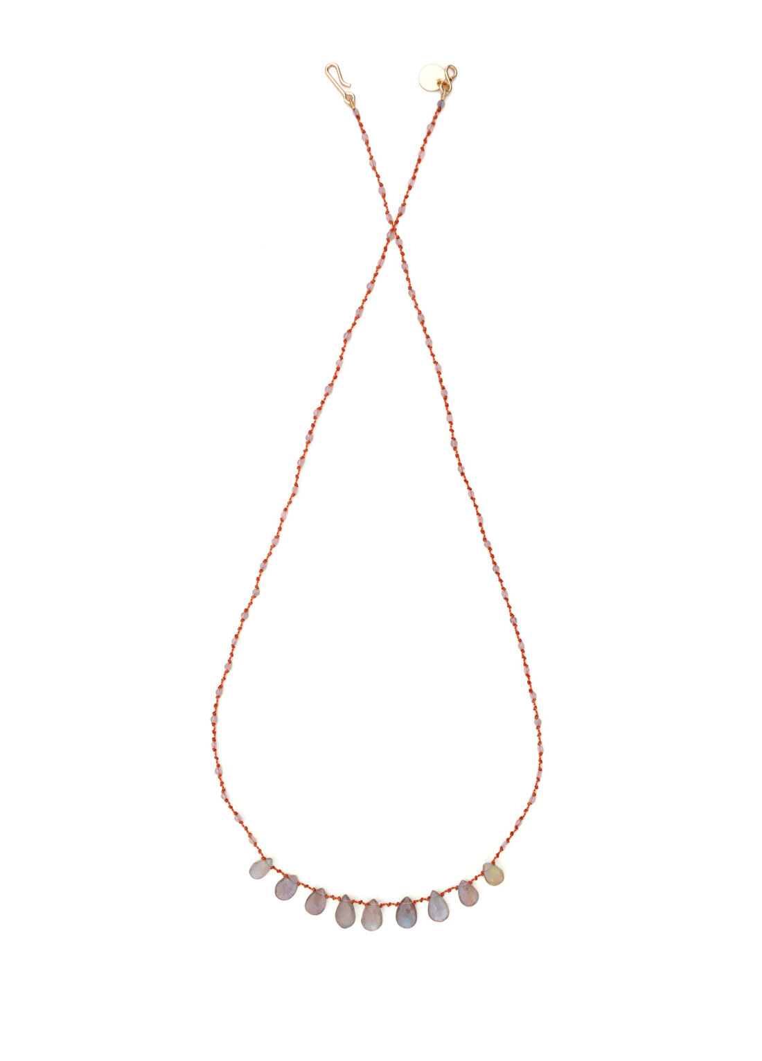 Ivarene 9-Drop Labradorite Gri Kadın Kolye