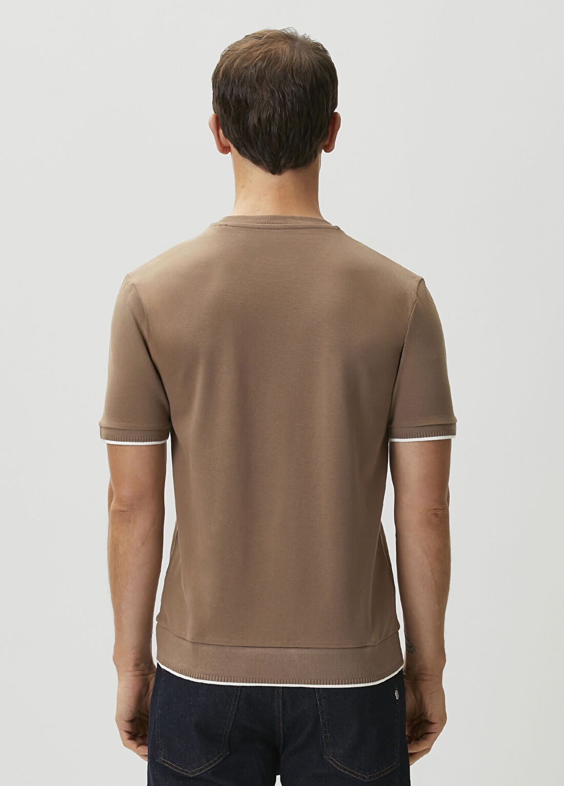 Guess Franc Regular Fit Koyu Bej T-shirt görsel 4