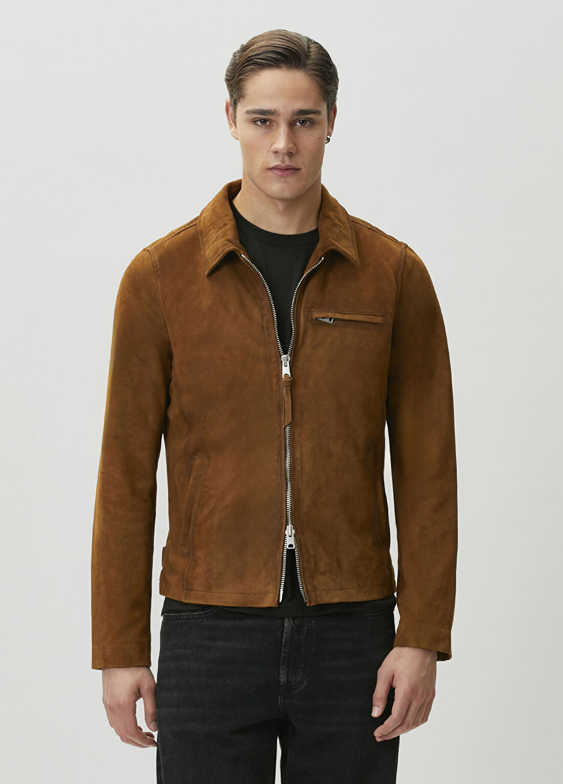 AllSaints Ashwood Kahverengi Süet Ceket