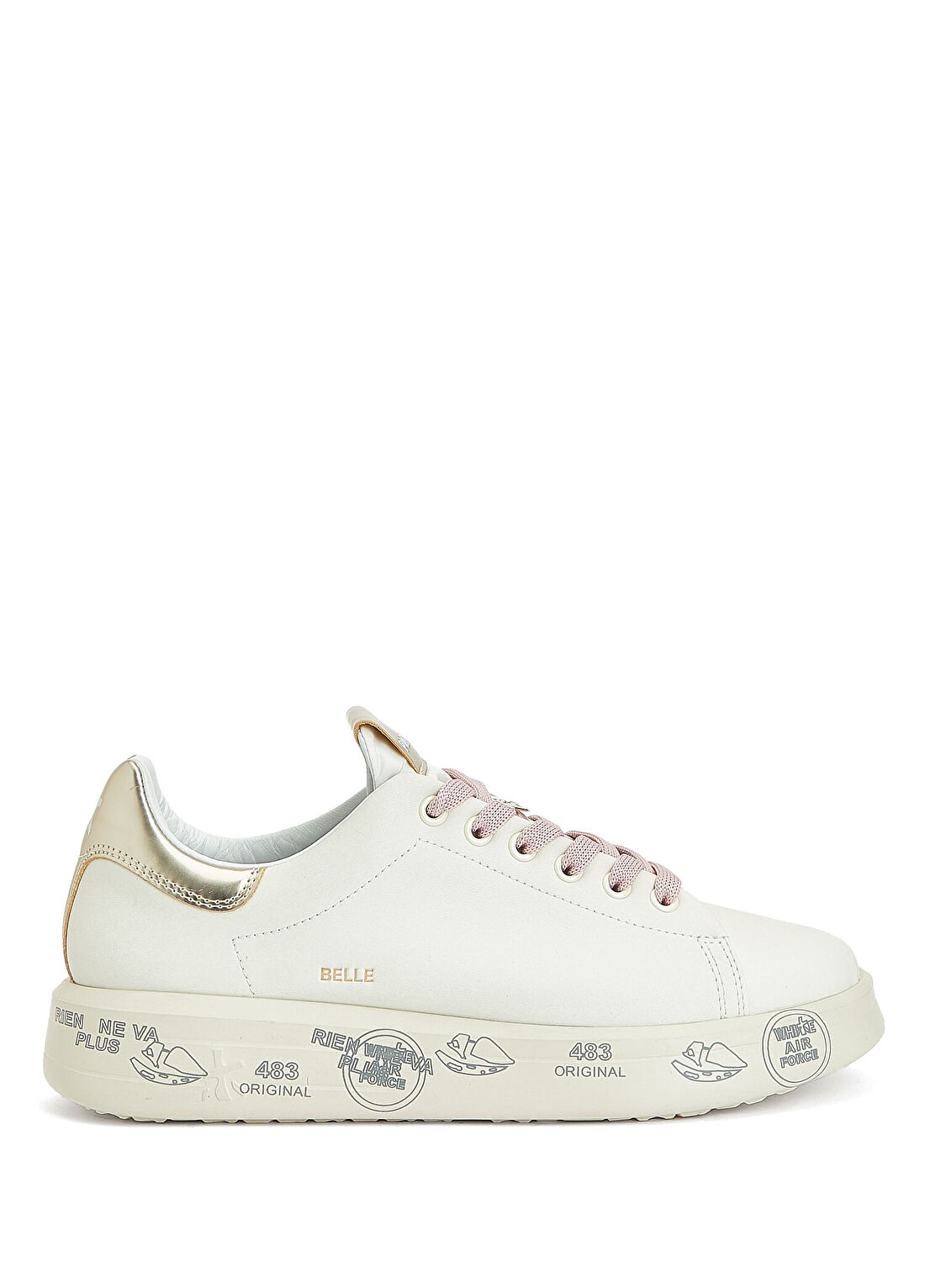 Premiata Belle Pembe Beyaz Kadın Deri Sneaker