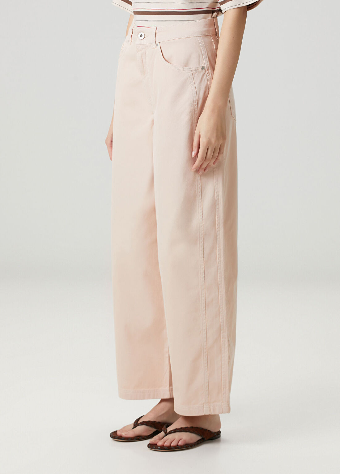 Academia Açık Pembe Denim Pantolon görsel 3