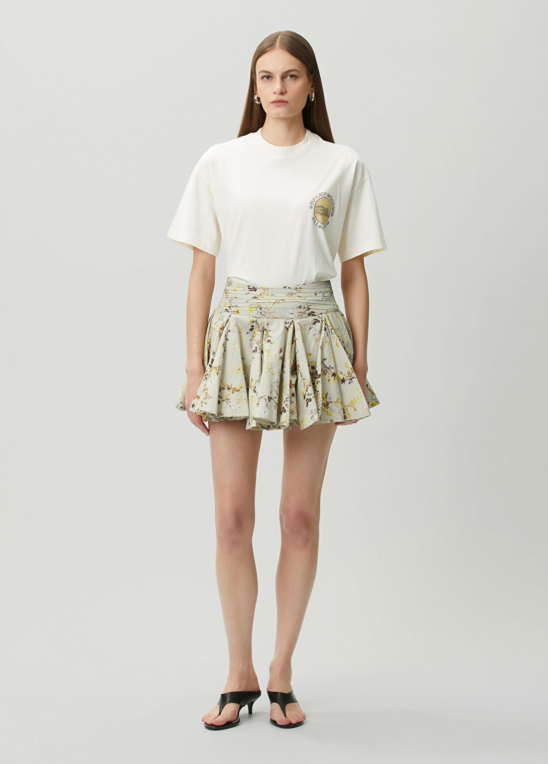 AllSaints Tulip Yeşil Çiçekli Mini Etek