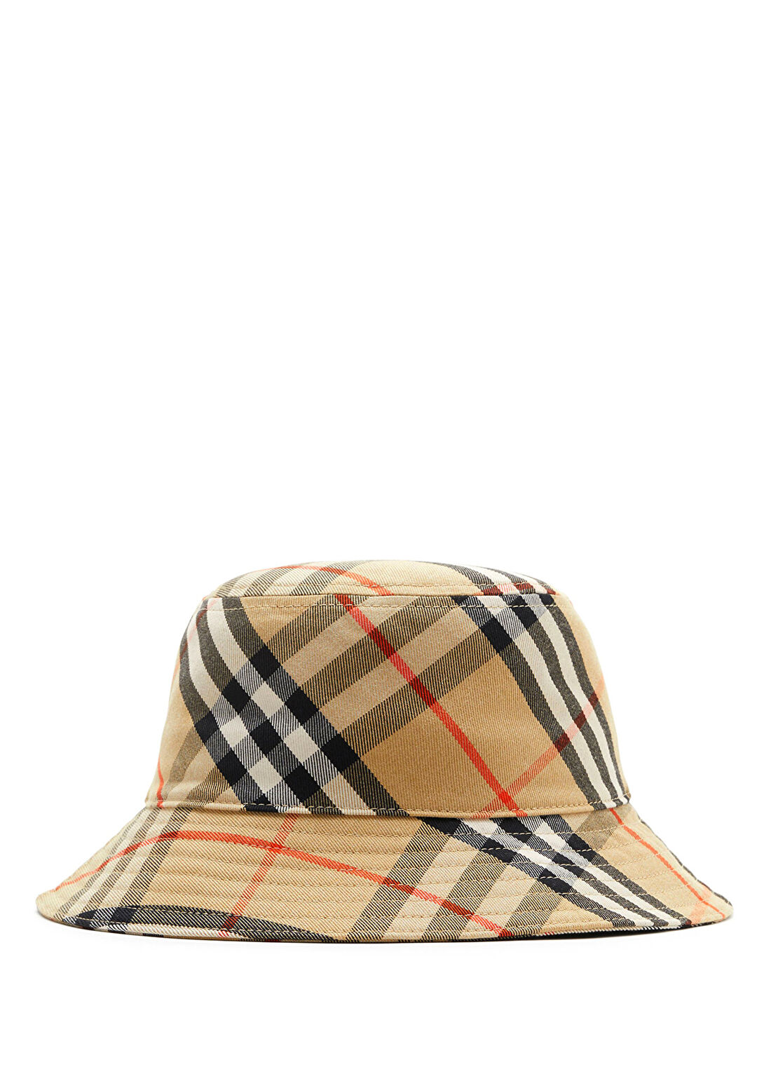 Burberry Check Pamuklu Blend Bucket Bej Erkek Şapka