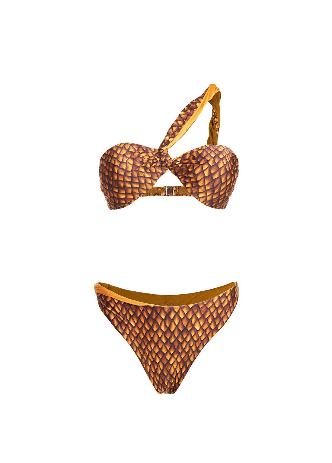 Haracci Magic Fish Mango Sarısı Kadın Tek Omuzlu Bikini Takımı