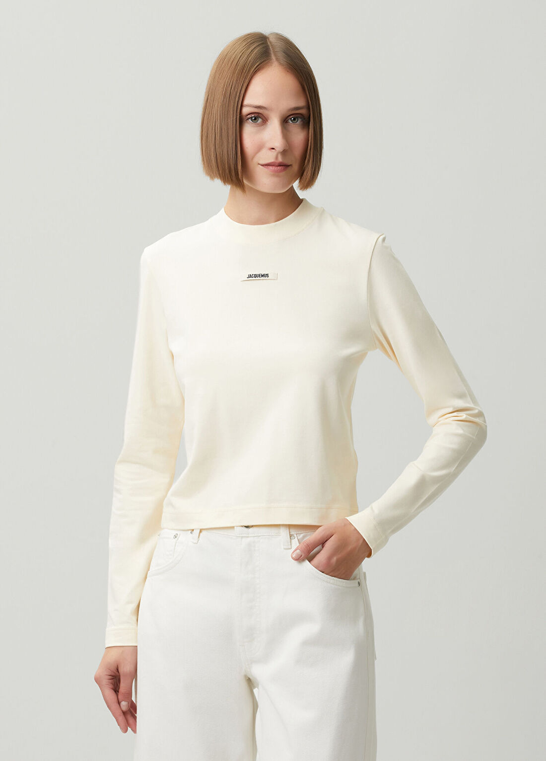 Jacquemus Açık Bej Uzun Kol T-shirt