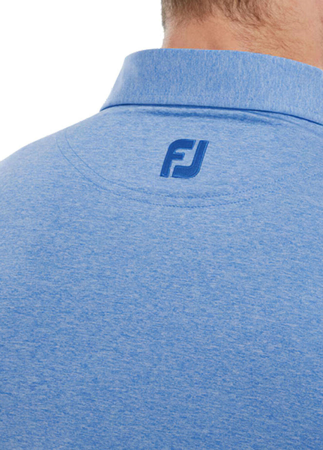 FootJoy Heather Self Cobalt Polo Yaka Kısa Kollu Erkek Golf T-Shirt görsel 3