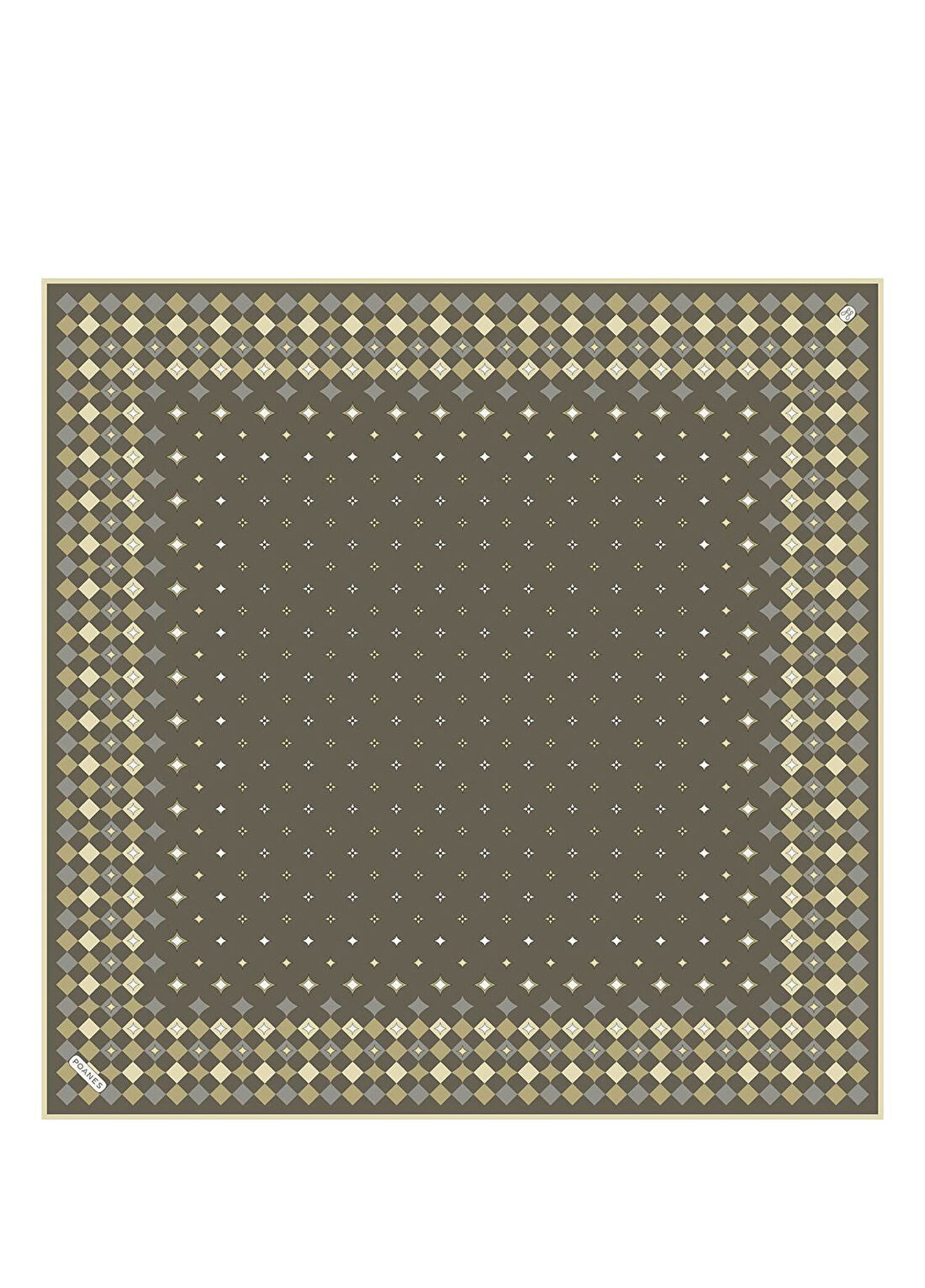 Poanes Yıldız Desenli Twill İpek Kadın Eşarp 90 x 90 cm
