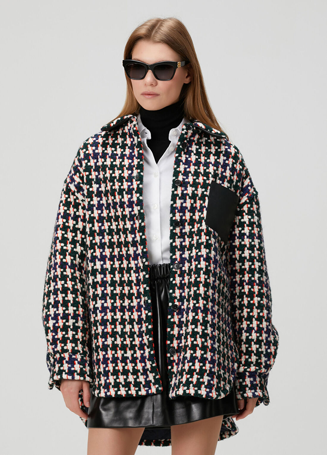 Loewe Kazayağı Desenli Tweed Dış Gömlek